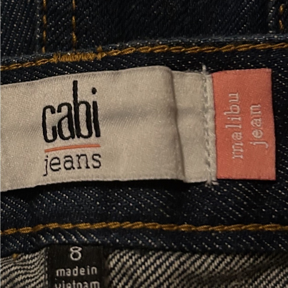 CABI Malibu Jeans 100% Cotton Dark Women’s Straight Legs Size 8 - Picture 10 of 10